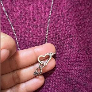 Silver Heart Infinity Necklace